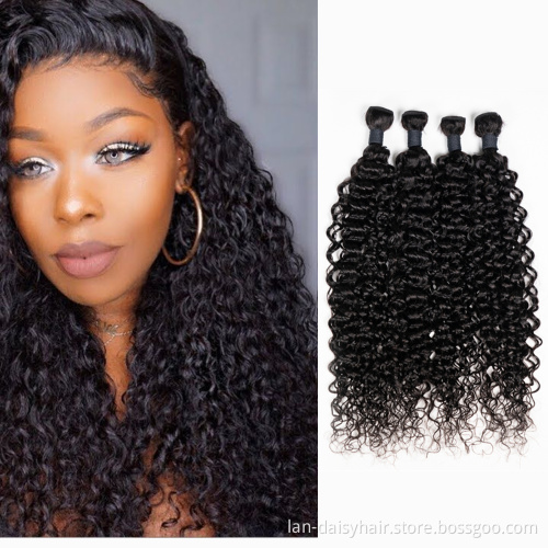 Jerry Curl Bundles Cambodian Curly Hair Bundles Human Hair  Remy Hair Extensions All Length Wholesale Natural Color 1B